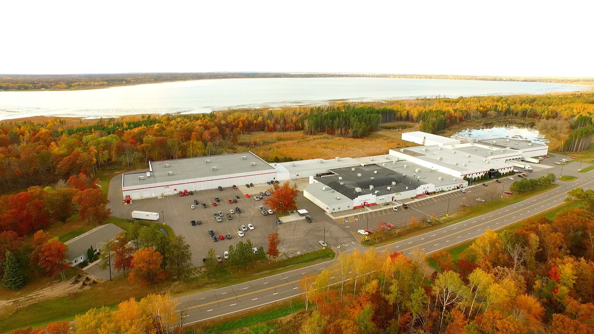 Aerial view of a manufacturing facility expansion